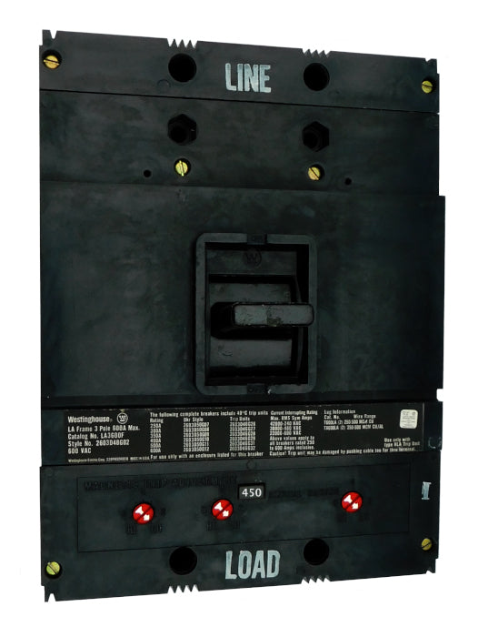 LA3600F w/450A Trip Unit - Westinghouse - Seller Reconditioned