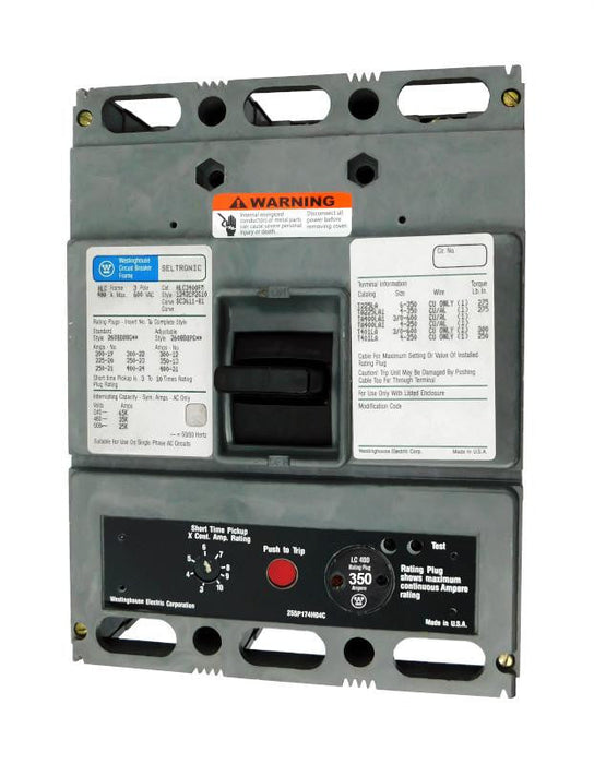 HLC3400FM w/350A Rating Plug - Westinghouse - Seller Reconditioned