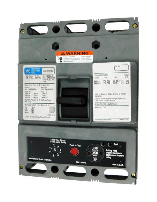 HLC3600F w/350A Rating Plug - Westinghouse - Seller Reconditioned