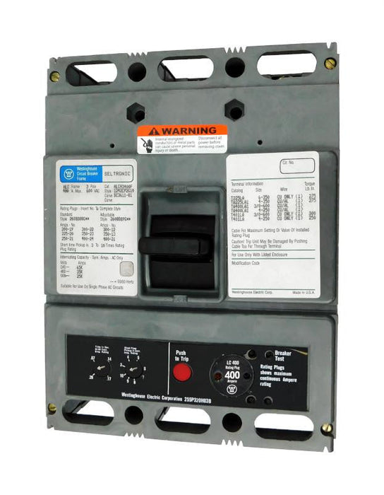 HLCA3400F w/400A Rating Plug - Westinghouse - Seller Reconditioned