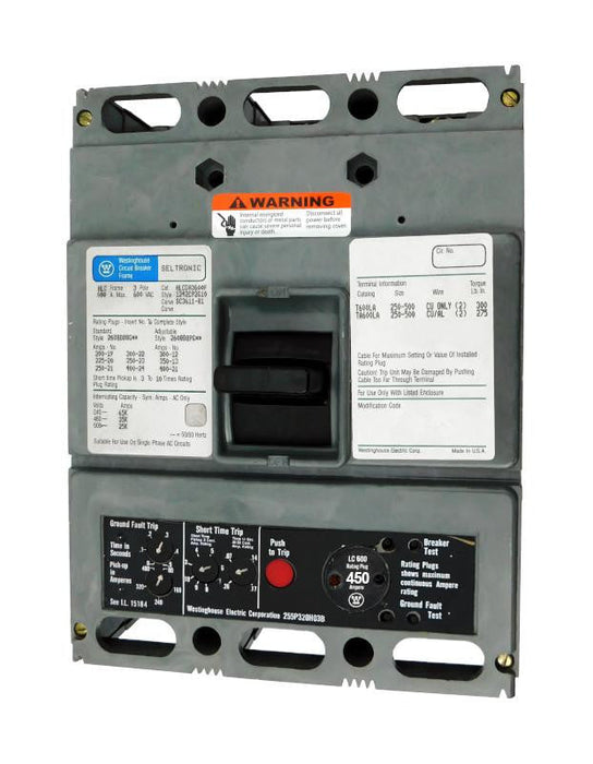 HLCGA3600F w/450A Rating Plug - Westinghouse - Seller Reconditioned