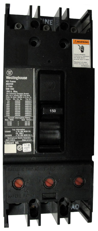 KB3250F w/150A Trip Unit - Westinghouse / Cutler-Hammer - New Surplus