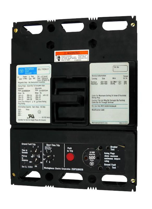 LCG3600F w/500A Rating Plug - Westinghouse - Seller Reconditioned